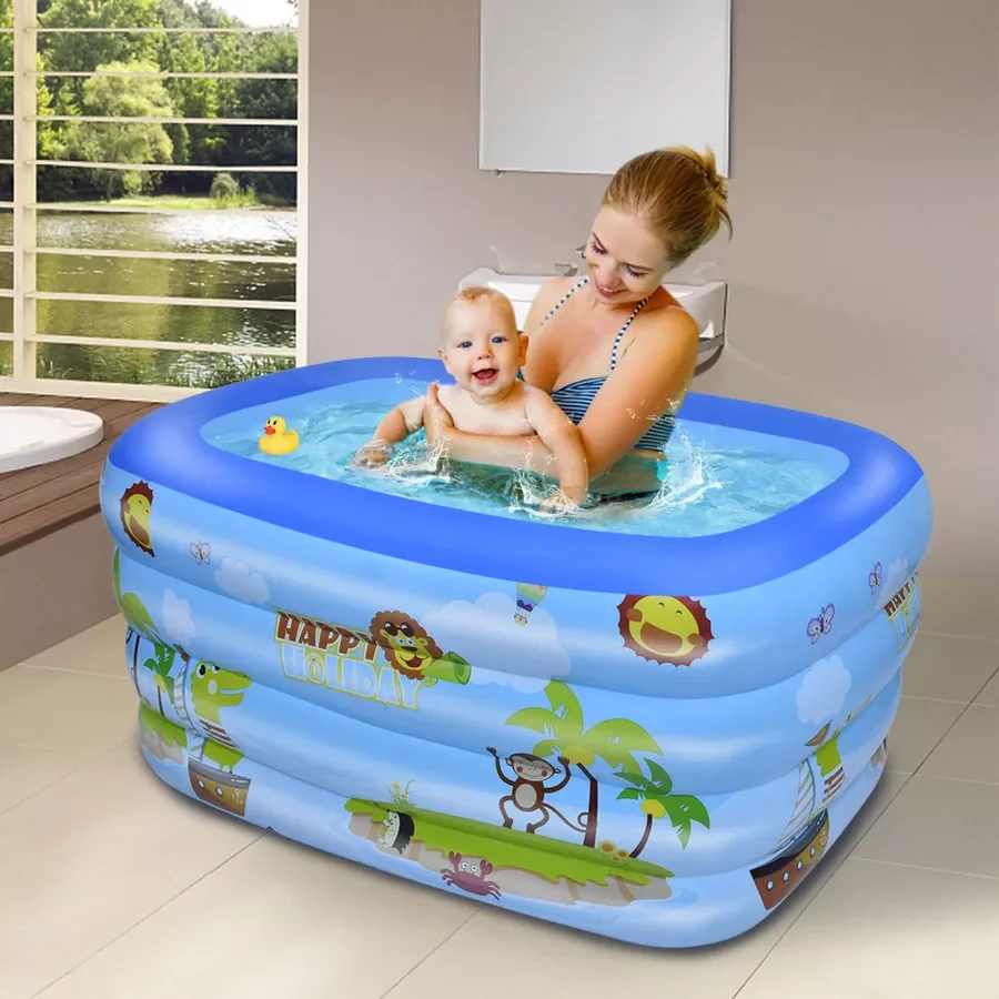 

Inflatable Swim Pool for Kids, Indoor & Outdoor，47‘’W*35'’D*13‘'H