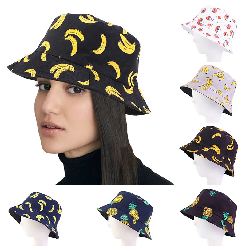 

Unisex Stylish Fisherman Hat Creative Colorful Bucket Hat Outdoor Travel Women Men Reversible Simple All-match Sun Hats