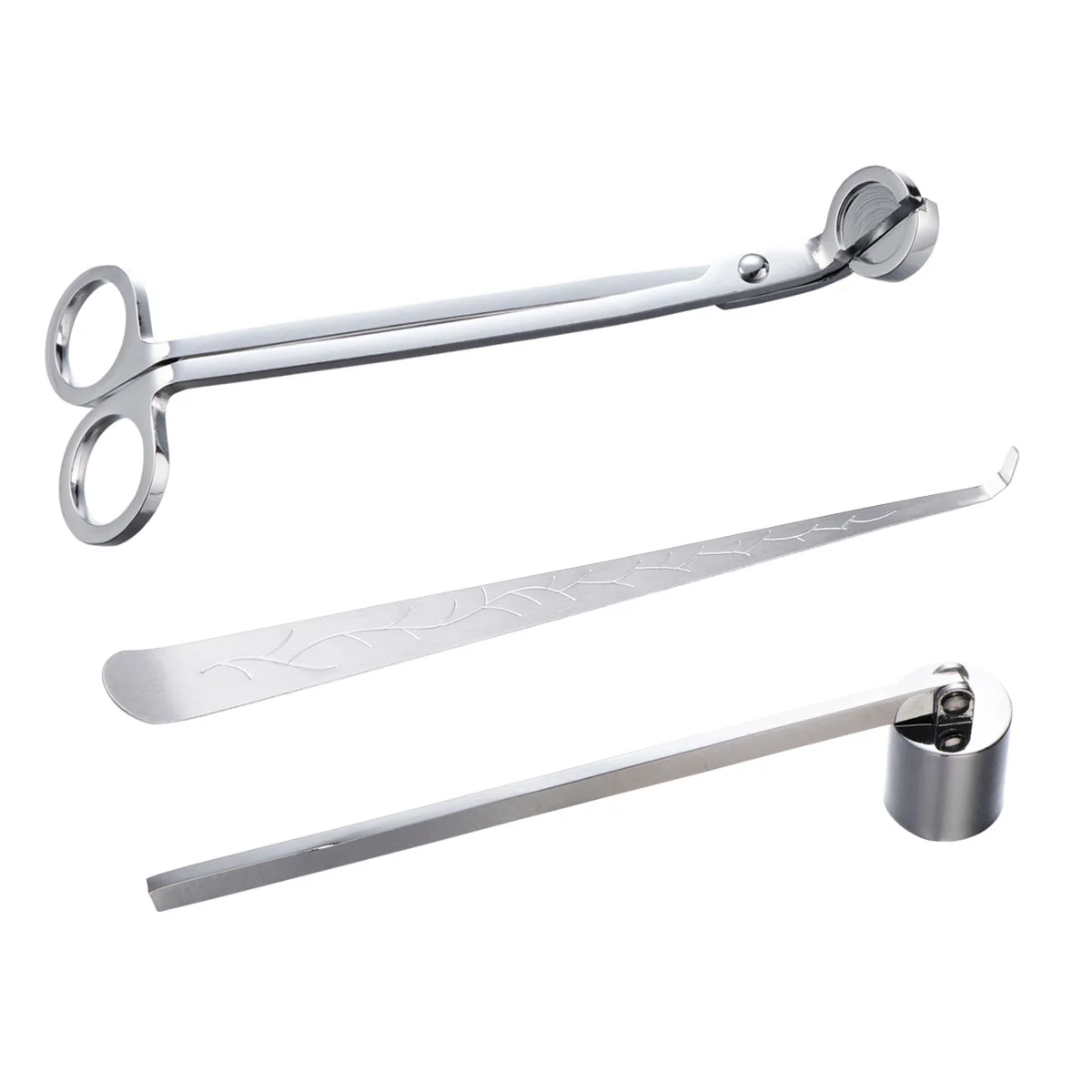 

Wick Snuffer Trimmer Stainless Steel Dipper Set Accessory Extinguisher Scissor Flame Handle Kit Bell Tool Care Tools Cutting