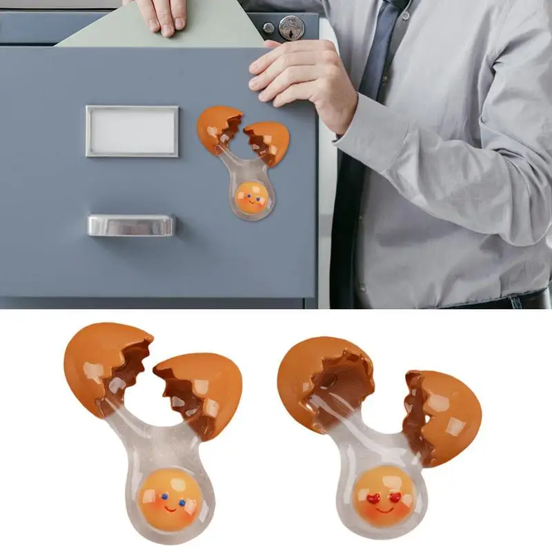 

Fridge Magnets Resin Egg-Shaped Fridge Magnets Broken Egg Fridge Magnets Cute Food Shaped Refrigerator Stickers For Home Office