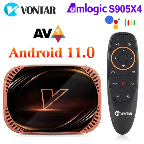 Приставка Смарт-ТВ VONTAR X4 Amlogic S905X4, Android 11, 4 + 128/32/64 ГБ, Wi-Fi Youtube BT AV1 Media Player TVBOX 4K 1000M Set top box