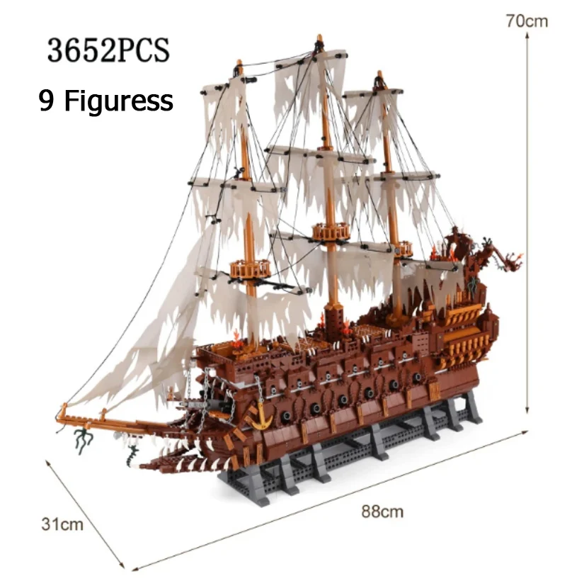 Летающий голландейский корабль Нидерланды пиратский конструктор кирпичи 16016 3652