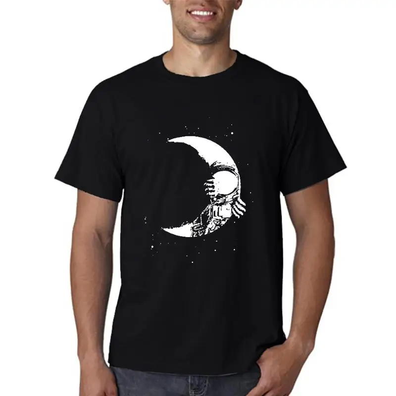 

Мужская футболка с принтом Луны и коротким рукавом, 100% хлопок