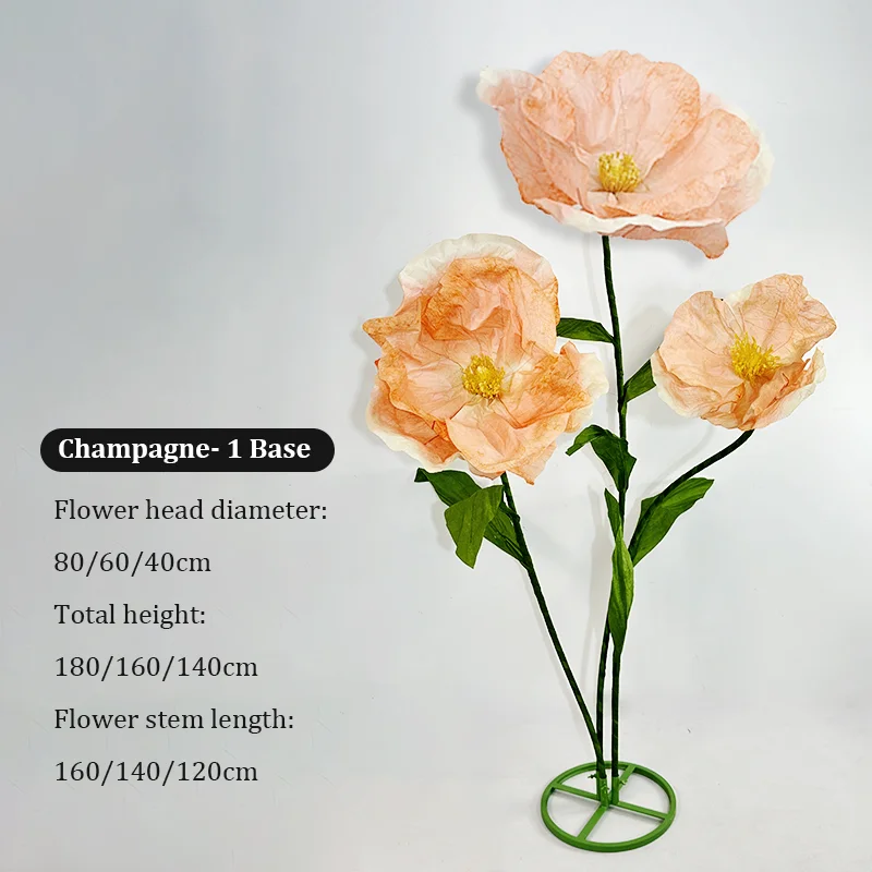 

Искусственные цветы мак для свадьбы 3 шт.