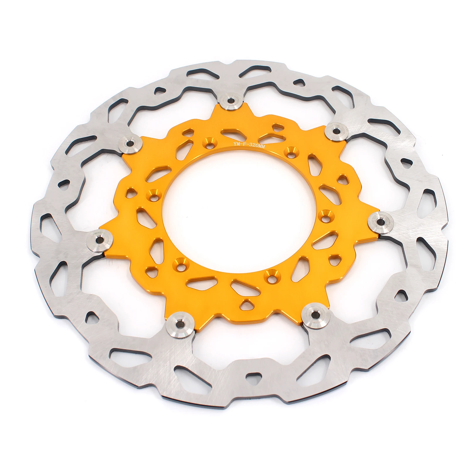 

KKE 320mm Floating Brake Disc Front Aluminium Brake Rotors Compatible with YZ125/250 YZ250F/450F WR250F/450F