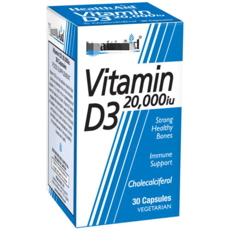 

Fortified Vitamin D3 20000iu 30 caps,can improve the absorption of calcium and phosphorus,prevent bone loss and improve immunity