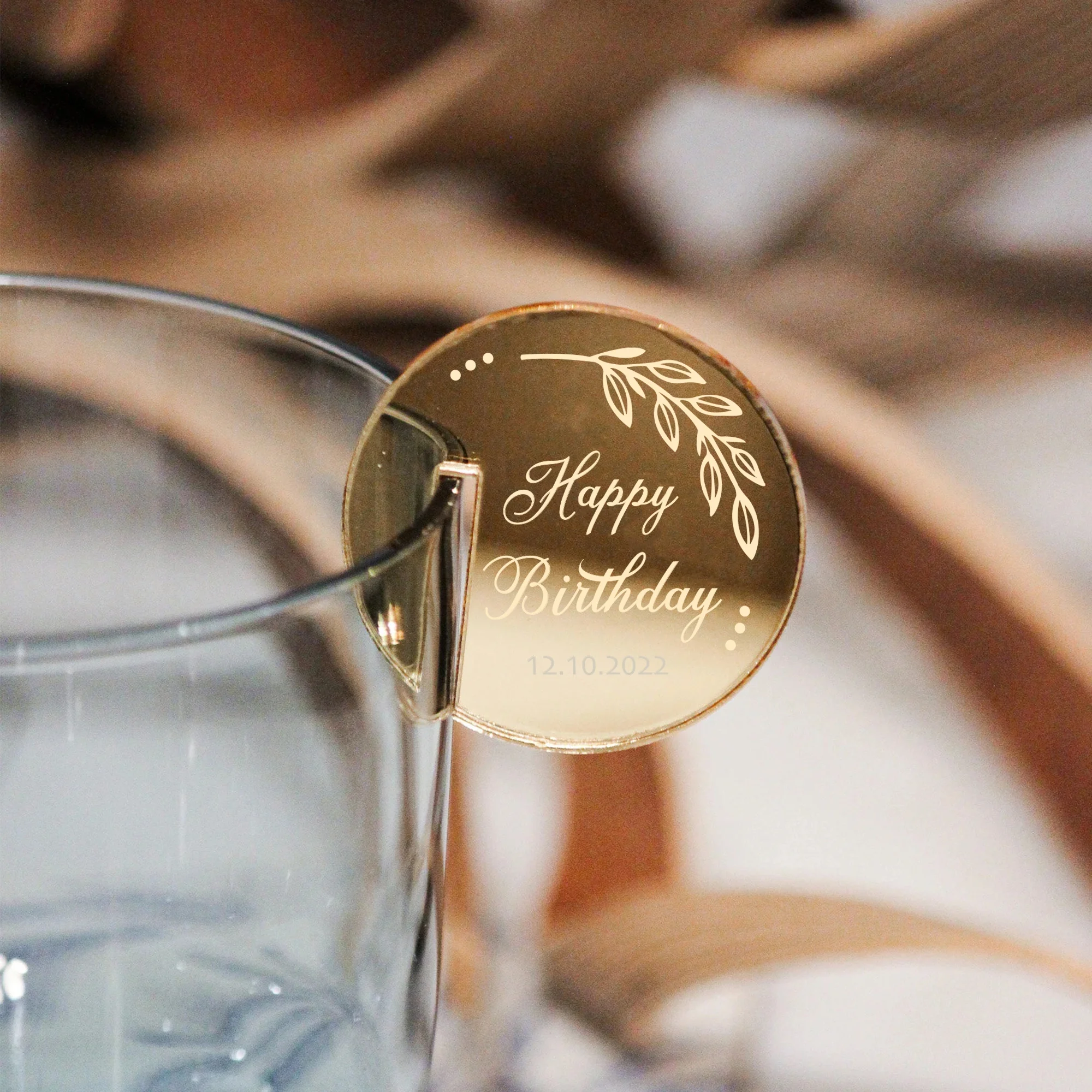 Персонализированные акриловые бирки для напитков круглые диски с именем