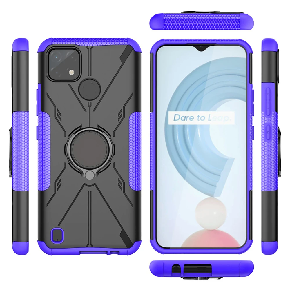 

Realme C21y 2021 Shockproof Case for OPPO Realme C25y Armor Ring 360 Protect Bracket Stand Back Cover Realme C21 C 25 y Funda