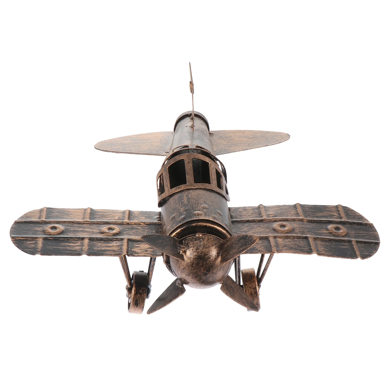 

Wrought Iron Airplane Model Toy Small Aircraft Vintage Decor Home Decorate Retro Tabletop Ornament Adornment Child Decorations