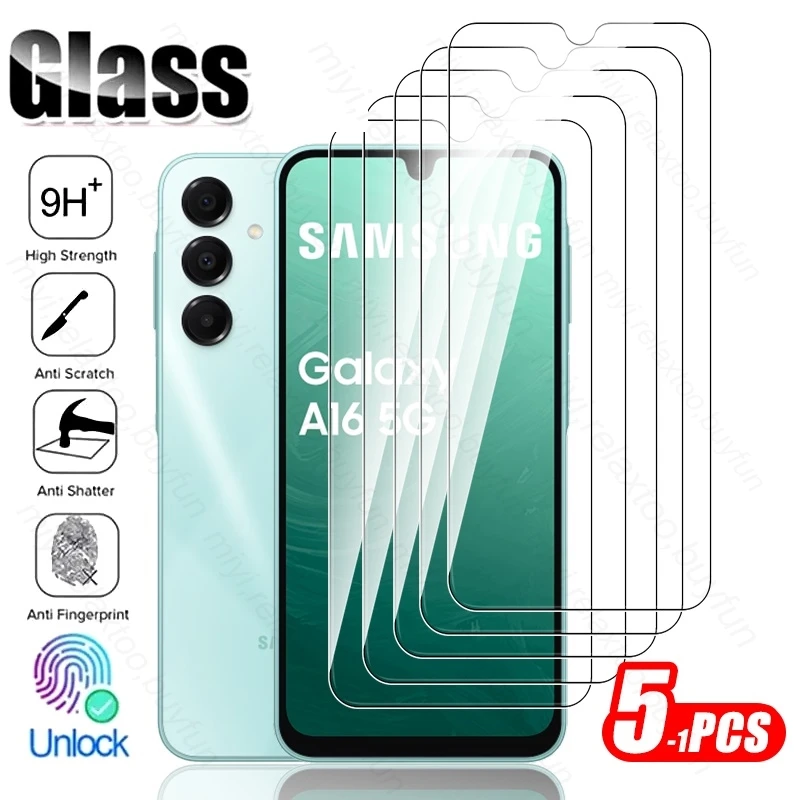 5-1 шт. прозрачное закаленное стекло HD для Samsung Galaxy A16 5G SamsungA16 A 16 16A 4G 9H
