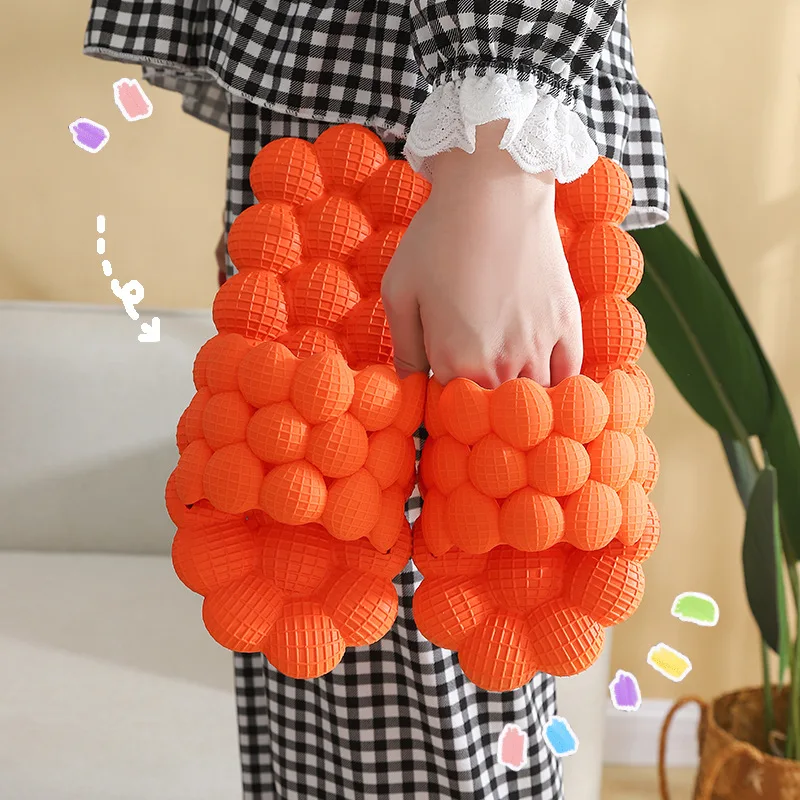 

Bubble Slides With Charms Beach Men Women Bubble Sandals Summer House Solid Color Shoes Platform Bubble Ball Slippers For Men
