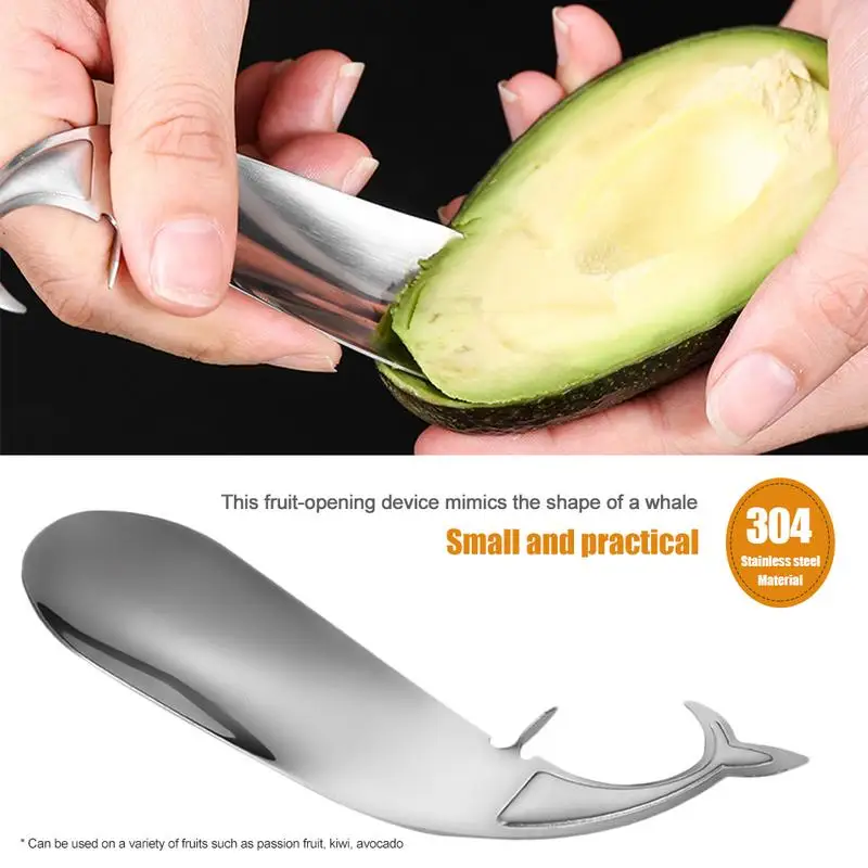 

Whale-shaped Fruit Remover Stainless Steel Portable Fruit Opener Creative Fruit Scoop Opening Kitchen Gadgets For Avocado Kiwi