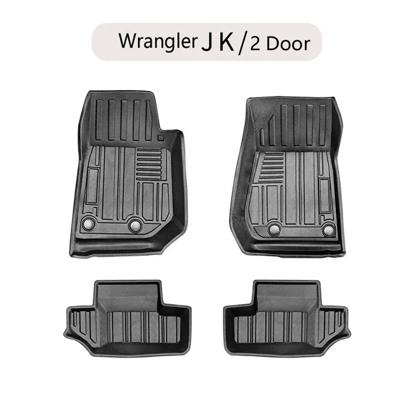 Автомобильный коврик 3D TPE LHD для Jeep Wrangler JK/JL 2007-2017 2018-2021 автомобильный ног 2 двери 4