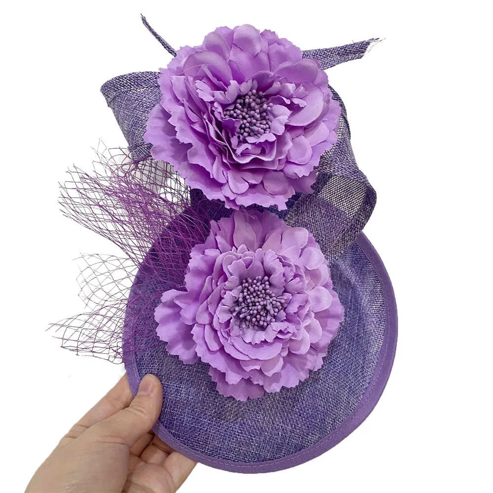 Свадебные чародеи Ярко-розовый головной убор Сетчатый Свадебная вечеринка для