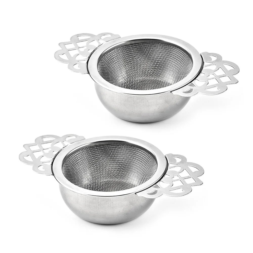 

Stainless Steel With Drip Bowl Herbal Infuser Hanging Tea Strainer Filter Traditional Home Double Ear Mesh Loose Leaf