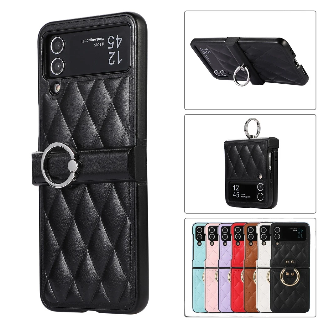 

Luxury 3D Leather Case for Samsung Galaxy Z Flip 3 Zflip5 Zflip3 zflip4 Phone Cover Samsung Z Flip4 Z Flip 5 Z Flip5 Ring Stand