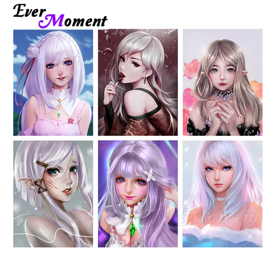 

Ever Moment Crystal Rhinestone 5D Diamond Painting Anime Girl Full Canvas DIY Craft Modern Art For Home Wall Decor 5L1095