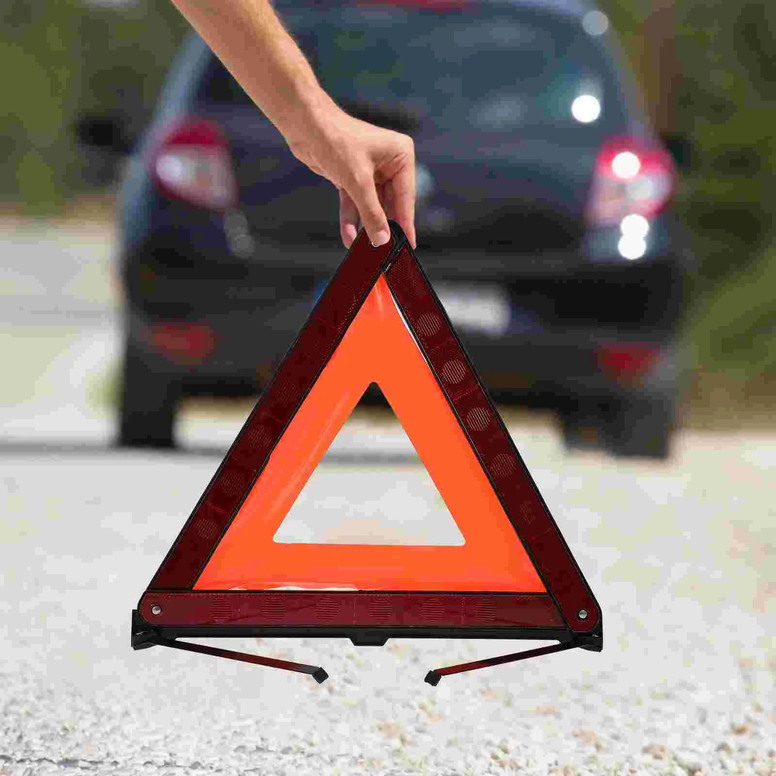 

3 Pcs Road Safety Warning Sign Roadside Hazard Triangle Symbol Warning Sign Emergency Warning Road Safety Triangle Kit