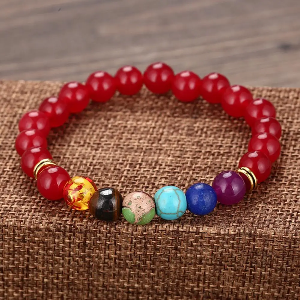 

Браслет с бусинами, яркий цветной браслет с чакрами, эластичный, процветание, здоровье, молитвенный браслет, ювелирные изделия, аксессуары, ...