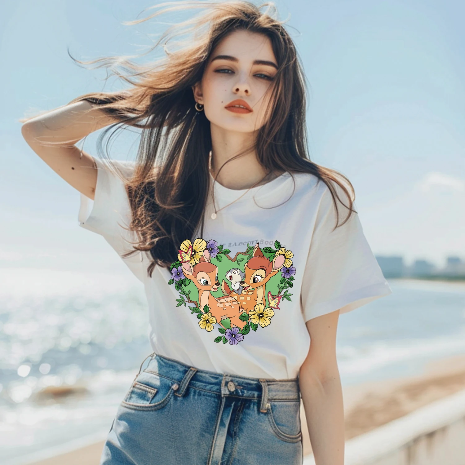 Яркие милые железные нашивки Disney Bambi для одежды универсальный тканевый дизайн