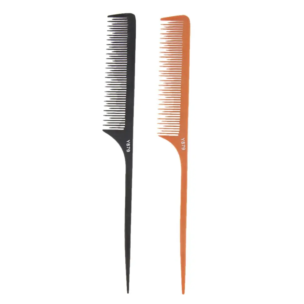 

2x Long Handle Bakelite Salon Barber Hairstyle Tool Hairdressing Hair Comb Set