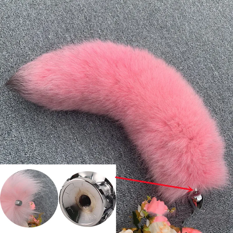 Long Imitation Fox Hair Metal Anal Plug For Couple Flirt Sex Toy Faux Fox Tail Design Cosplay Supply Butt Sex Toys