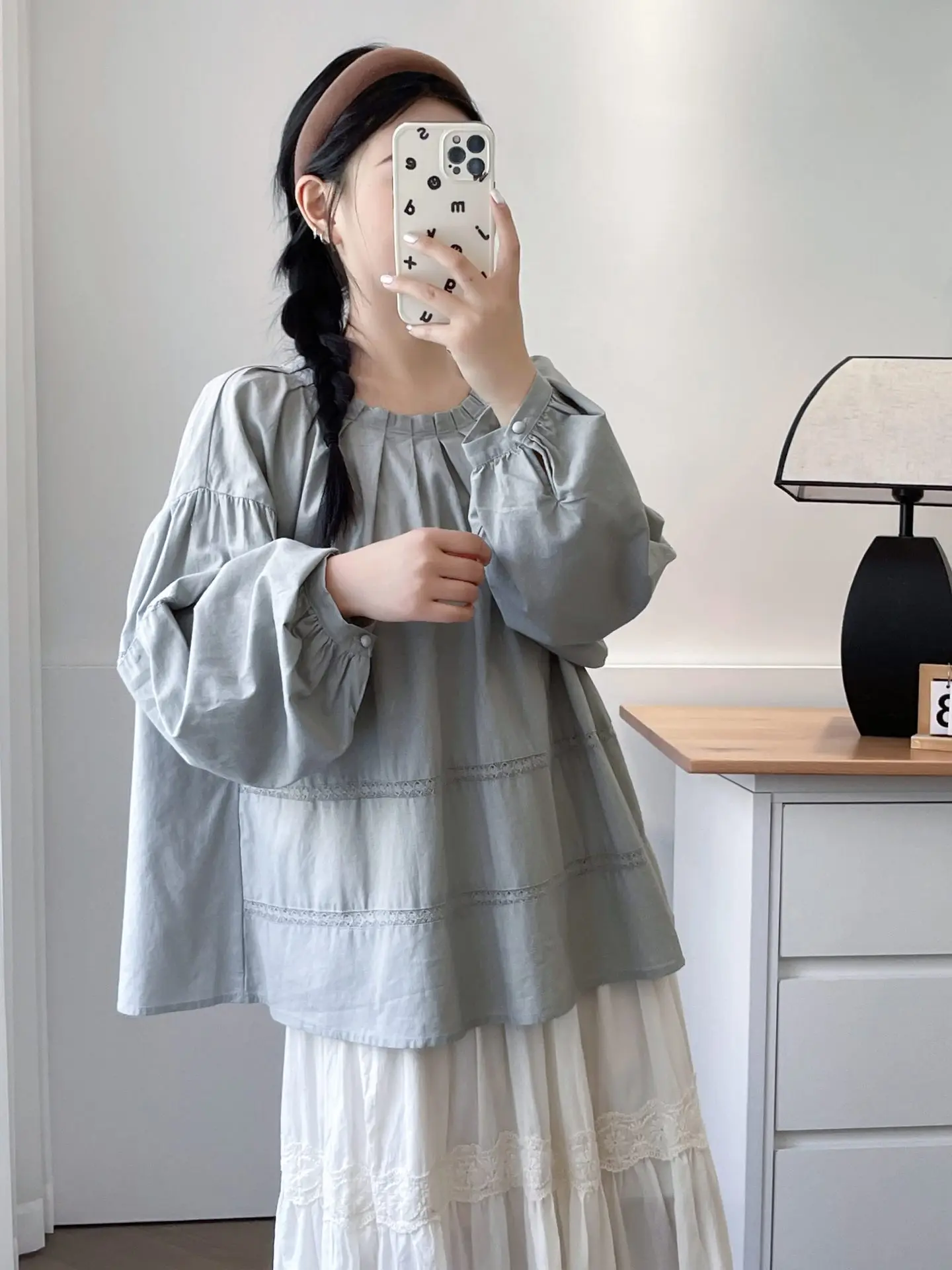 Молодежная Женская одежда в японском стиле мори свободные белые ажурные