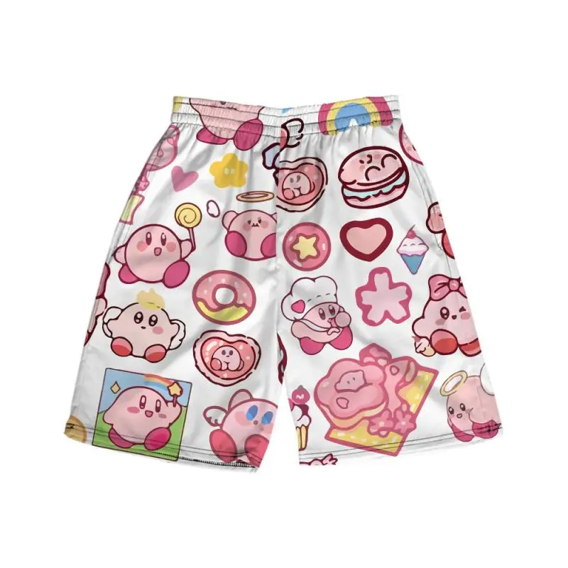 

Милые милые шорты Sanrio Kirby, изысканные универсальные свободные модные милые шорты с мультяшным рисунком для похудения, подарок для девушки н...