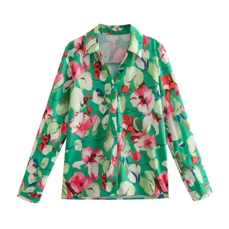 Женские рубашки топ модные с длинным рукавом принтом женская элегантная