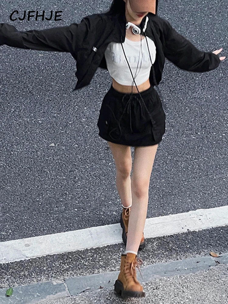 CJFHJE осенний комплект из двух предметов с юбкой женская сексуальная спортивная