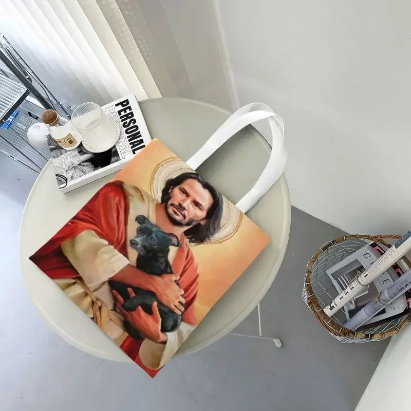 Сумка-тоут для покупок с милым принтом Кеану сумка щенком моющаяся холщовая