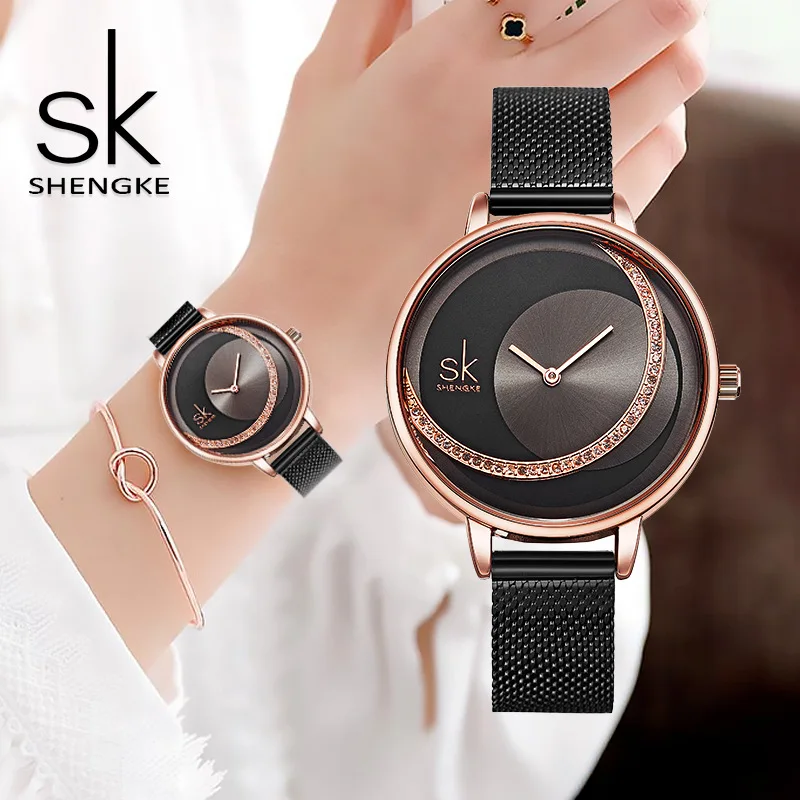 

Shengke Crystal Women Watch Luxury Brand Ladies' Dress Watches Original Design Quartz Wrist Watches Creative Watch For Women