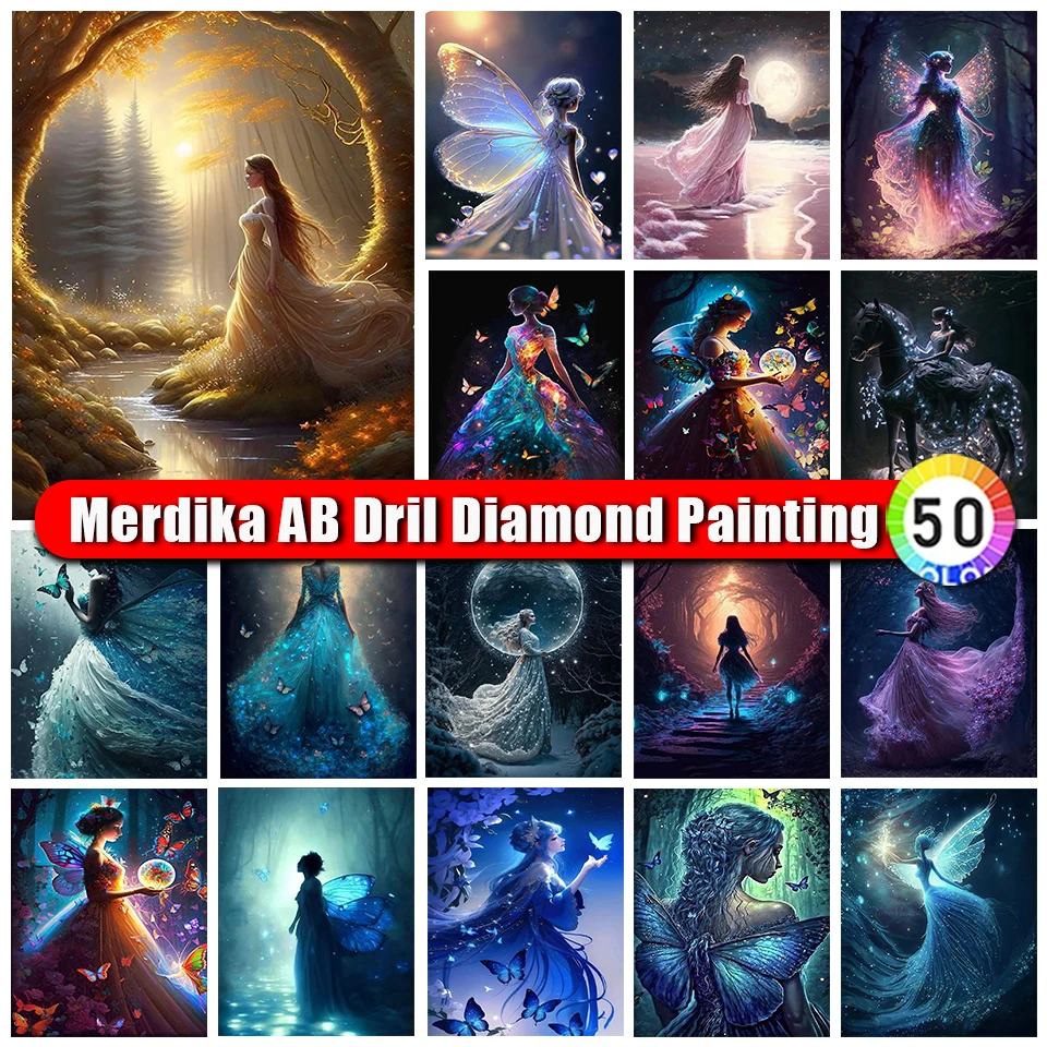 

Merdika Zipper Bag AB Diamond Painting Girl Picture Kit 5d DIY Diamond Mosaic Rhinestone Embroidery Cartoon New 2023 Home Decor