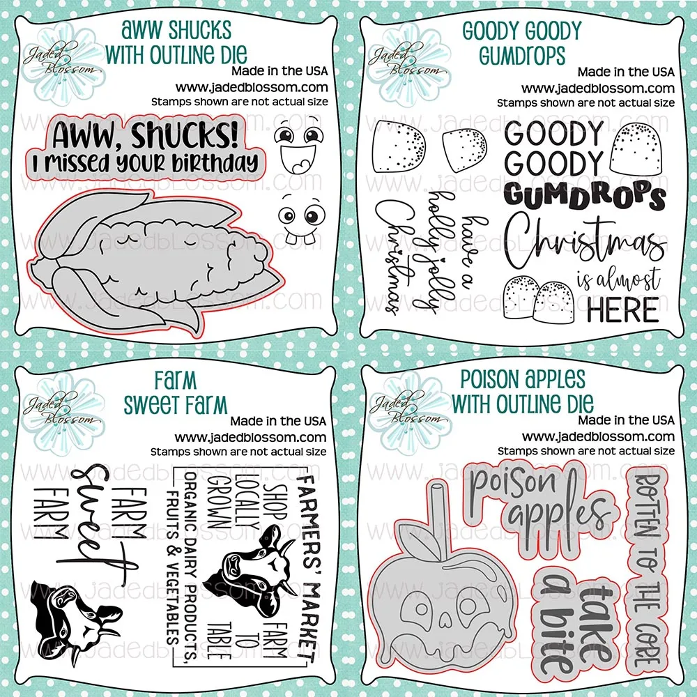 

New Diy Scrapbook Craft Album Mold Decoration Embossing Metal Cutting Dies Stamp Set Shucks Poison Apples Farm Gumdrops Template