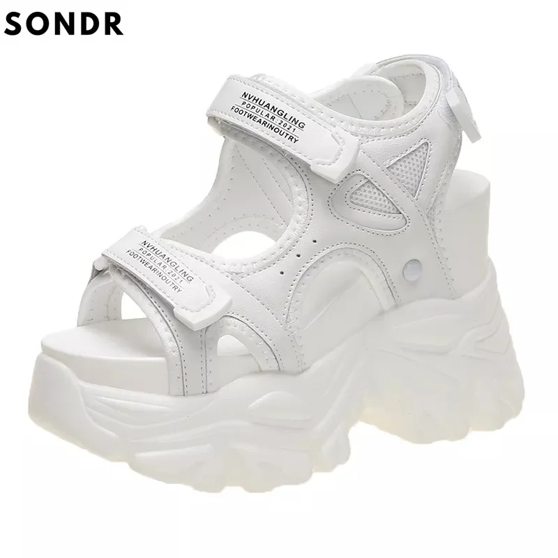 

Женские сандалии на танкетке 10 см, пляжные шлепанцы, Повседневные Дышащие тапочки для прогулок, лето 2022