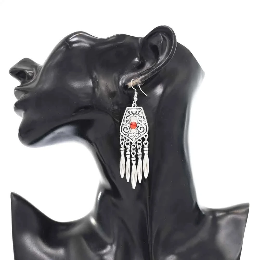 Богемные этнические длинные синие красные акриловые кристаллы женские