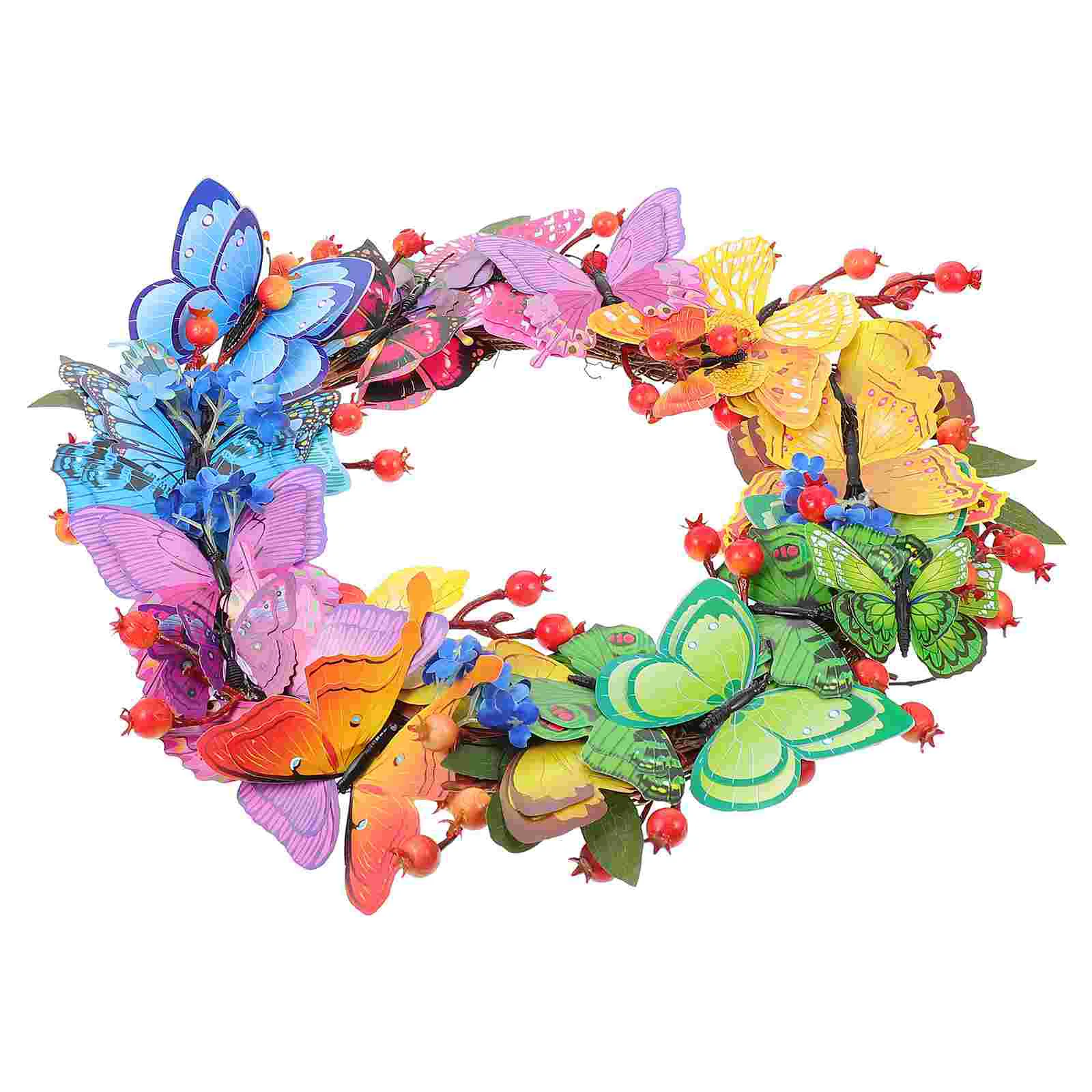 Butterflies Hanging Wreath Artificial Wreath Hangings Spring Decorative Wreath