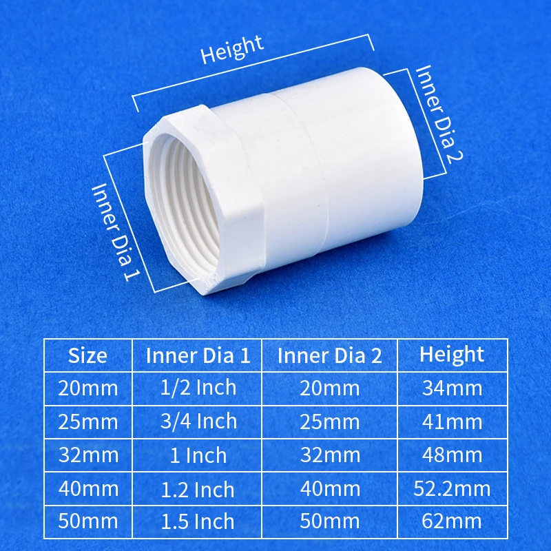 

СgooHan белый ПВХ прямой соединитель для садового водопровода 1/2" ~ 1,5"