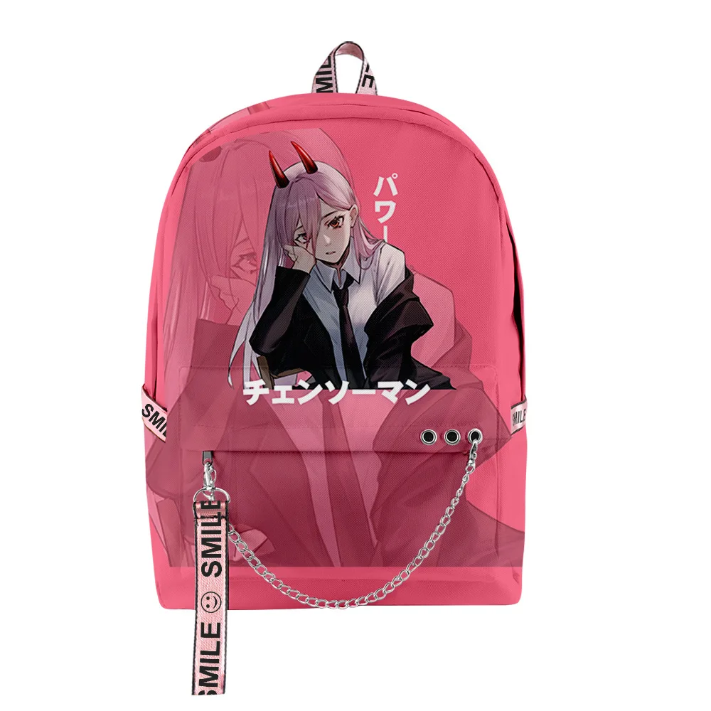 

Милые Молодежные школьные ранцы унисекс, дорожная сумка с принтом японского аниме и бензопилой, водонепроницаемые Рюкзаки на плечо для ноу...