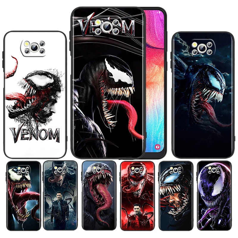 

Venom Marvel Hero For Xiaomi Poco M4 X3 F3 GT NFC M3 C3 M2 F2 F1 X2 Pro Mi Mix3 TPU Black Phone Case Fundas Coque Cover Capa