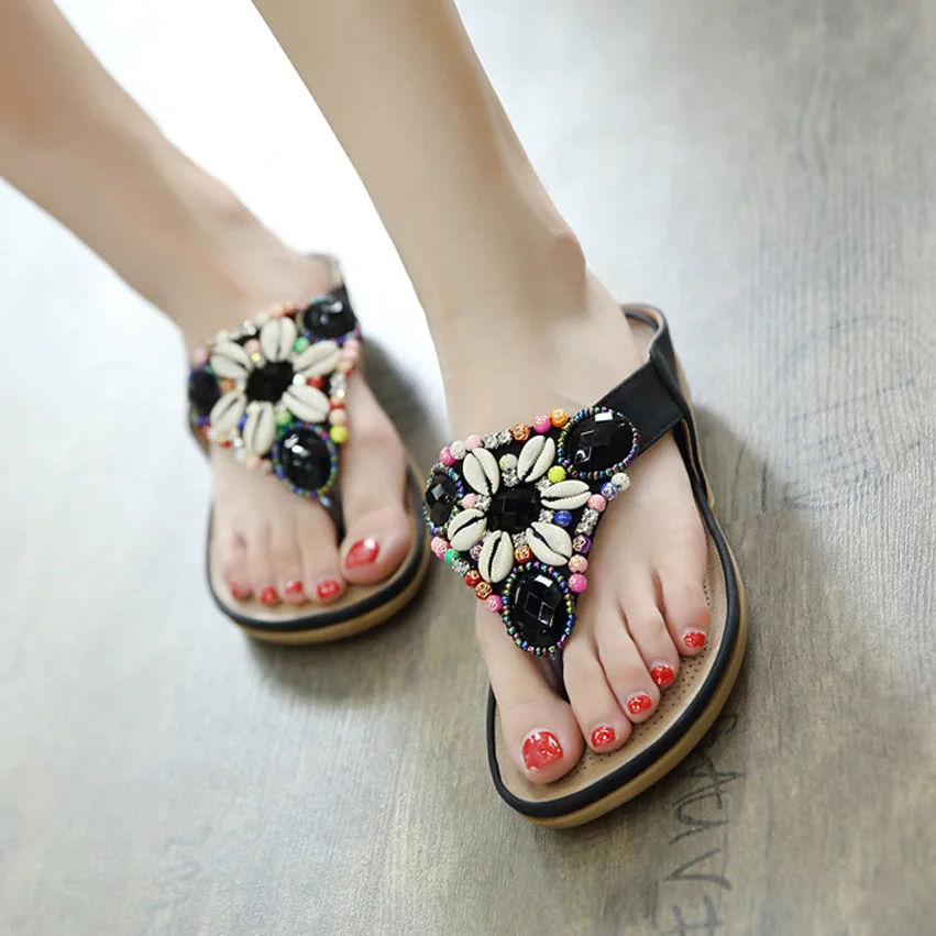 

New Summer Sandals Women Slippers Flip Flops Bohemia Beach Sandals Womens Flip Flops Ladies Summer Shoes Plus Size 42 N003