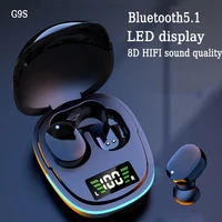 g9s tws bluetooth earphones led charging box wireless headphones with microphone 9d stereo sports waterproof earbuds headsets