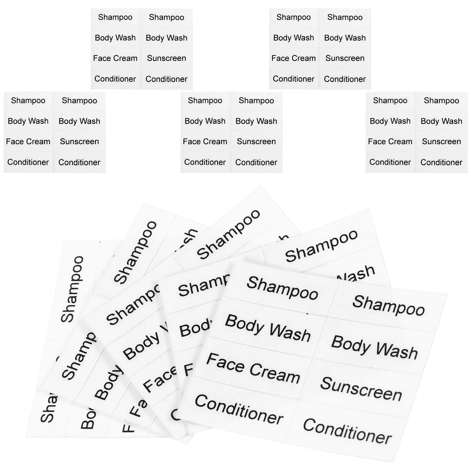

10 Sheets Tabs Cosmetics Sub-bottle Stickers Decals Container Shampoo Dispenser Labels Paper Travel