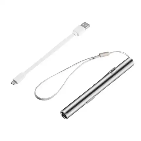 Медицинская удобная ручка-фонарик, перезаряжаемый по USB мини-фонарик для кормления, светодиодный фонарик + зажим из нержавеющей стали, качес...