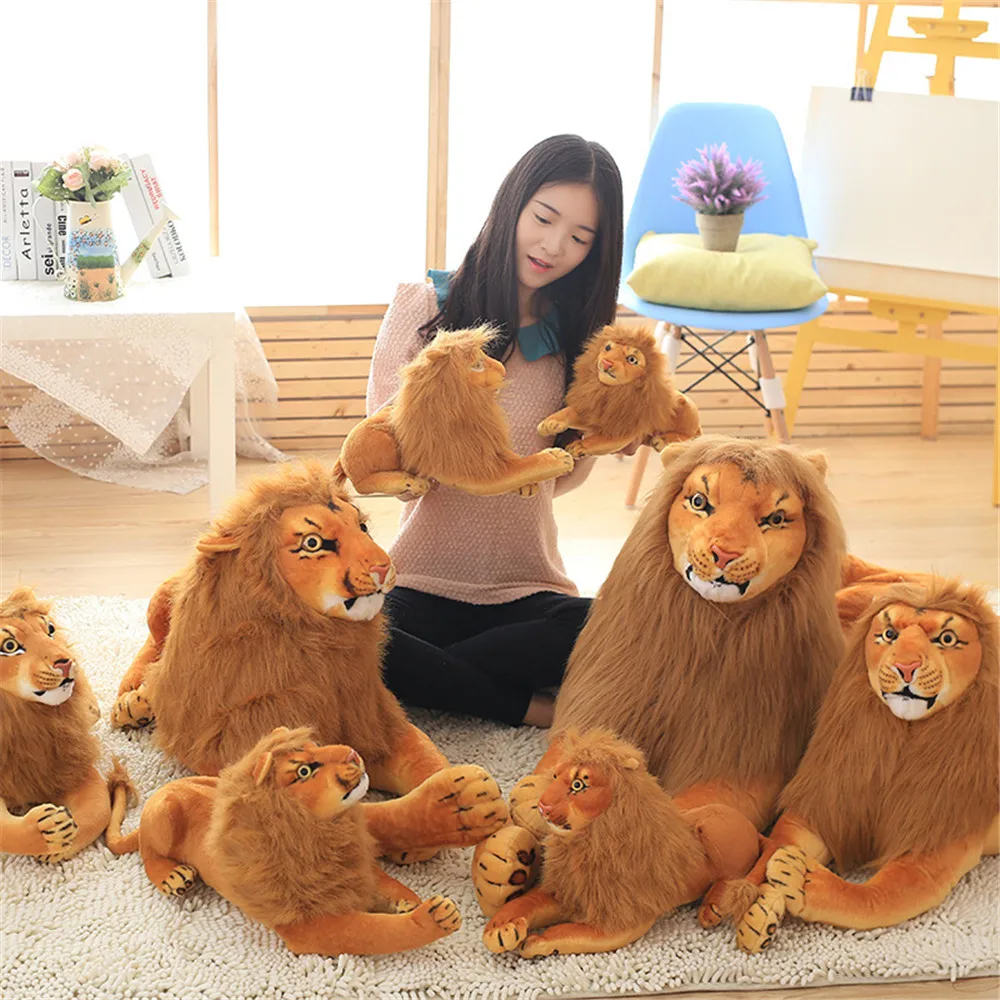 

Dropship 1pc 30-60cm Super Quality Simulation lion Cartoon Doll Wholesale Madagascar Plush Toys Lion Party Gifts For Kids Boys