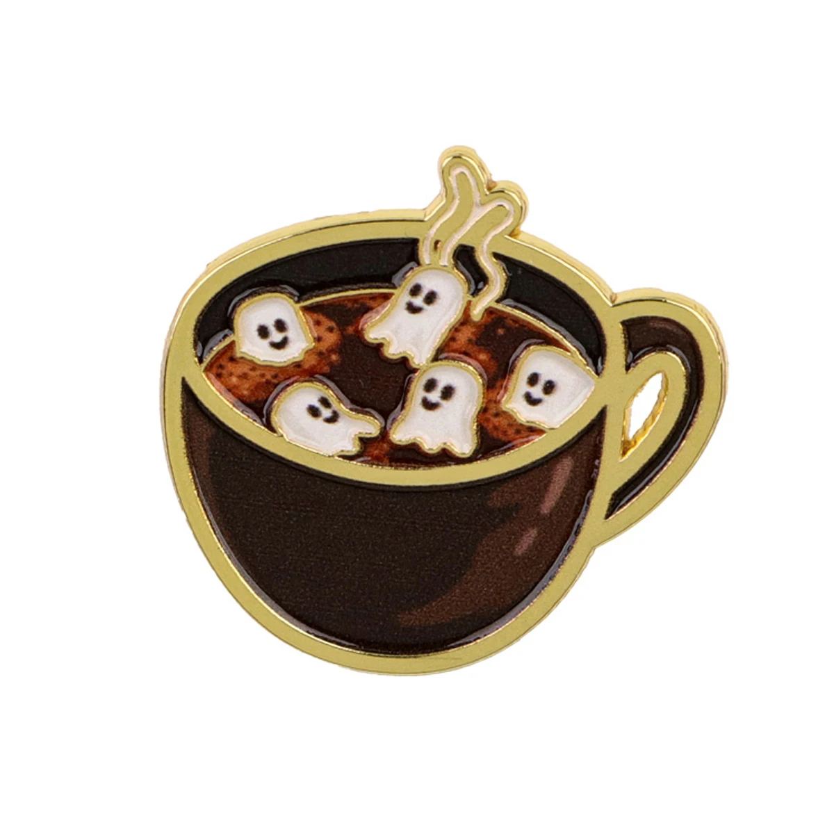 Эмалевая брошь Coffee Ghost: милый значок-пин для рюкзака, одежды, аксессуаров, украшение на Хэллоуин, подарок для друзей (art.: 3920dbd3067ac) - 3920dbd3067ac