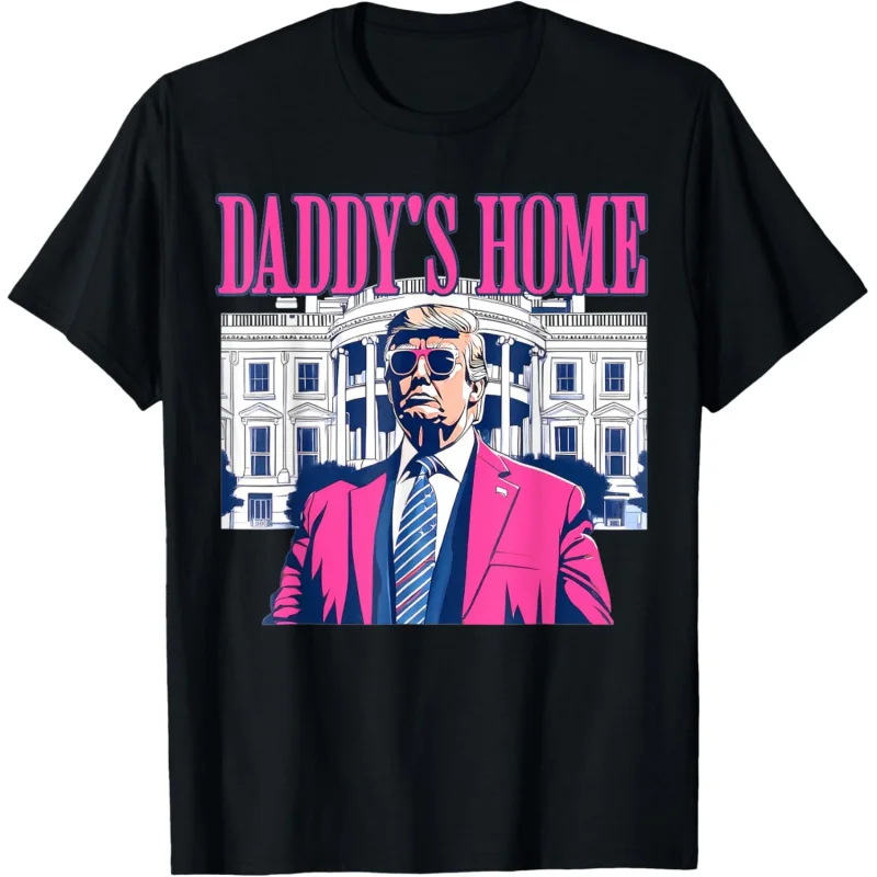 Футболка Daddy's Home White House Pink Trump 2024 MAGA Election мужская и женская свободная одежда ﻿
