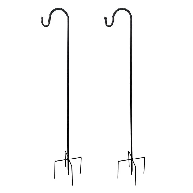 

Hot Adjustable Shepherd Crook Hooks Festoon Pole With Base Garden Border Hook For String Lights Flower Ball Plant Dropshipping