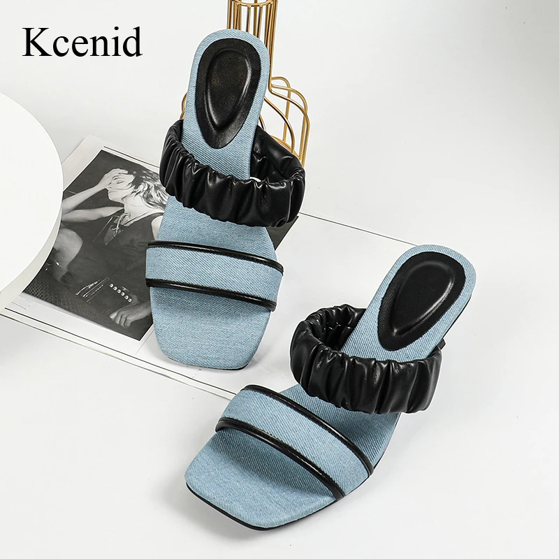 Женские босоножки Kcenid летние лаконичные слипоны из денима новинка модные