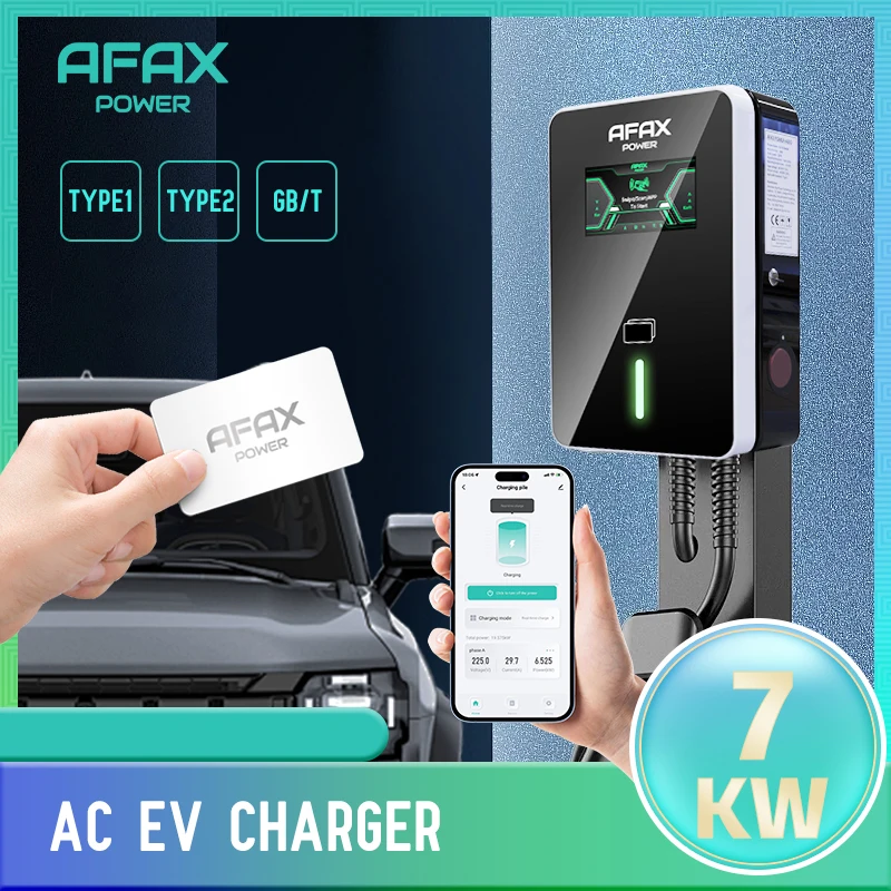 Фото AFAX 220 В/380 В Trifásico Wallbox 7 кВт 11 кВт 22 кВт тип 2 Wi-Fi IP54 Сопротивление зарядное устройство Poeira/Chuva ev carregador wallbox №1